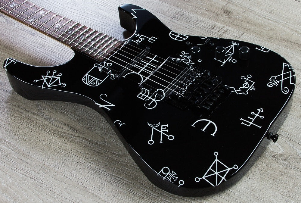 ESP Kirk Hammett Demonology Electric Guitar, Rosewood Fingerboard, Floyd Rose Tremolo, Hard Case - Black