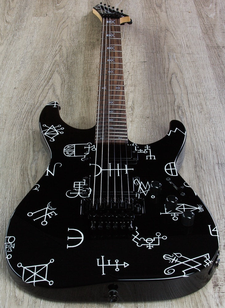 ESP Kirk Hammett Demonology Electric Guitar, Rosewood Fingerboard, Floyd Rose Tremolo, Hard Case - Black