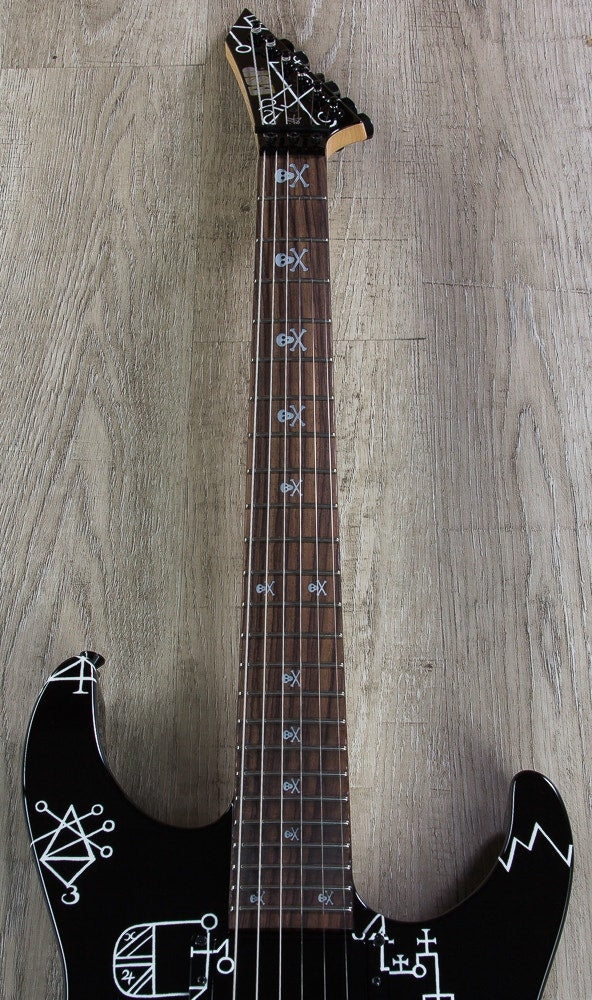 ESP Kirk Hammett Demonology Electric Guitar, Rosewood Fingerboard, Floyd Rose Tremolo, Hard Case - Black