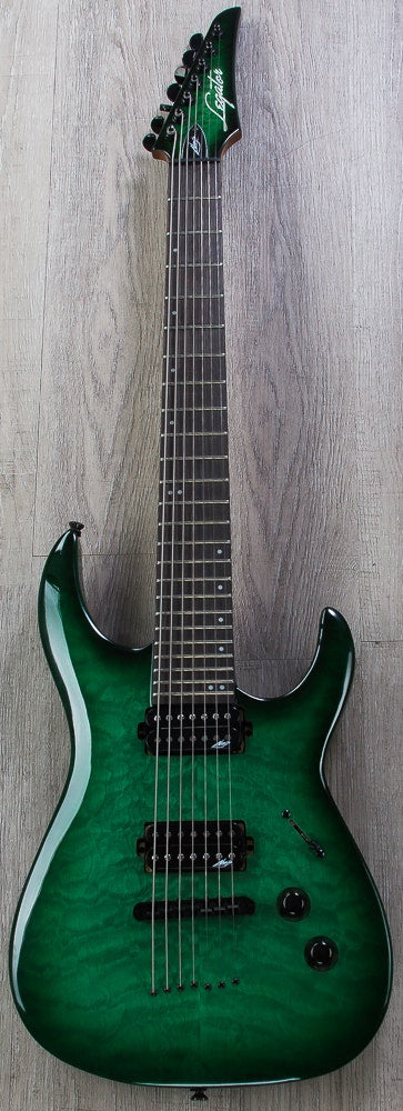 Legator Ninja 200-SE 7-String Electric Guitar, Rosewood Fingerboard - Emerald, Quilt Maple Top