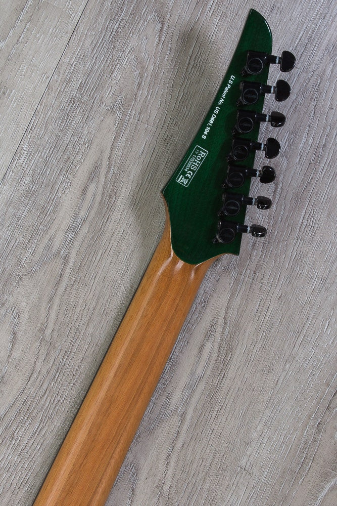 Legator Ninja 200-SE 7-String Electric Guitar, Rosewood Fingerboard - Emerald, Quilt Maple Top