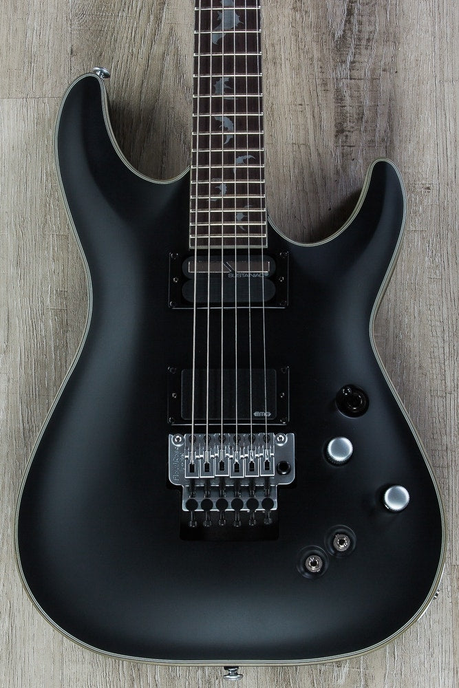 Schecter Damien Platinum-6 FR S Floyd Rose Sustainiac Electric Guitar - Satin Black