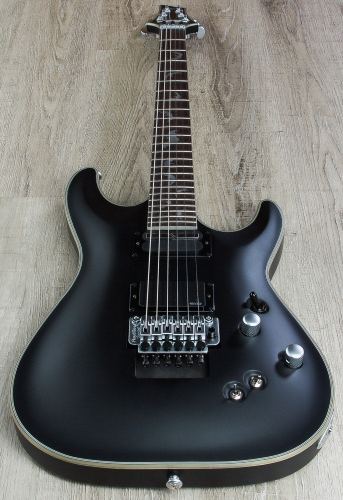 Schecter Damien Platinum-6 FR S Floyd Rose Sustainiac Electric Guitar - Satin Black