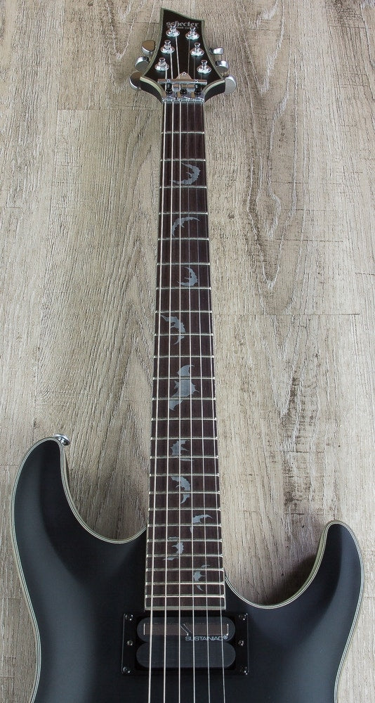 Schecter Damien Platinum-6 FR S Floyd Rose Sustainiac Electric Guitar - Satin Black