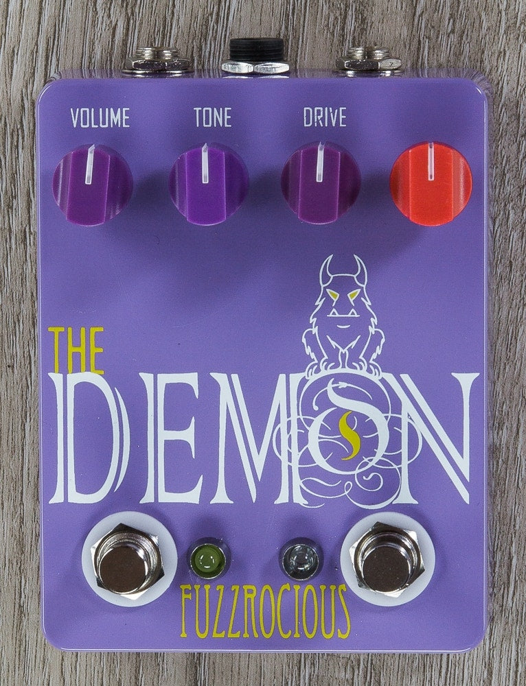 Fuzzrocious Pedals The Demon Overdrive Guitar Effects Pedal with Momentary Feedback Mod - Purple
