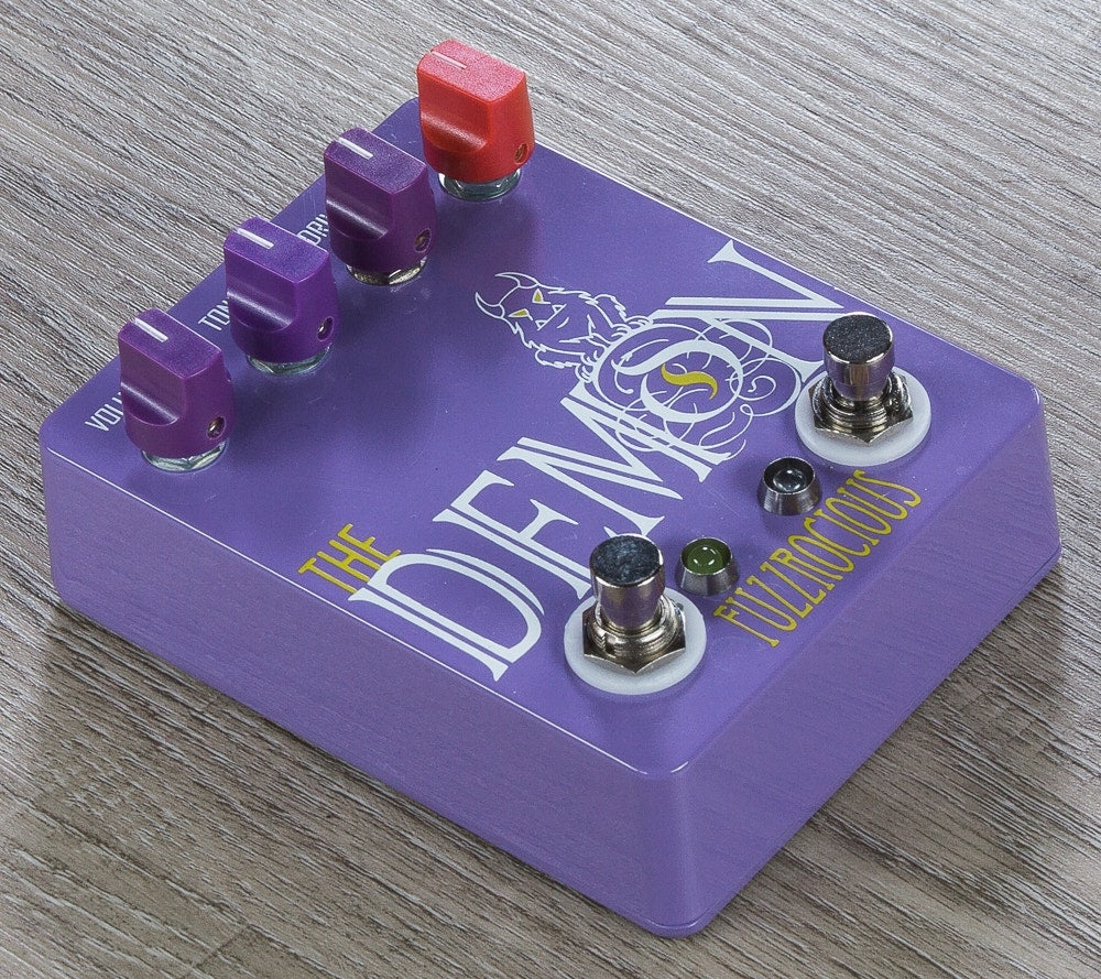 Fuzzrocious Pedals The Demon Overdrive Guitar Effects Pedal with Momentary Feedback Mod - Purple