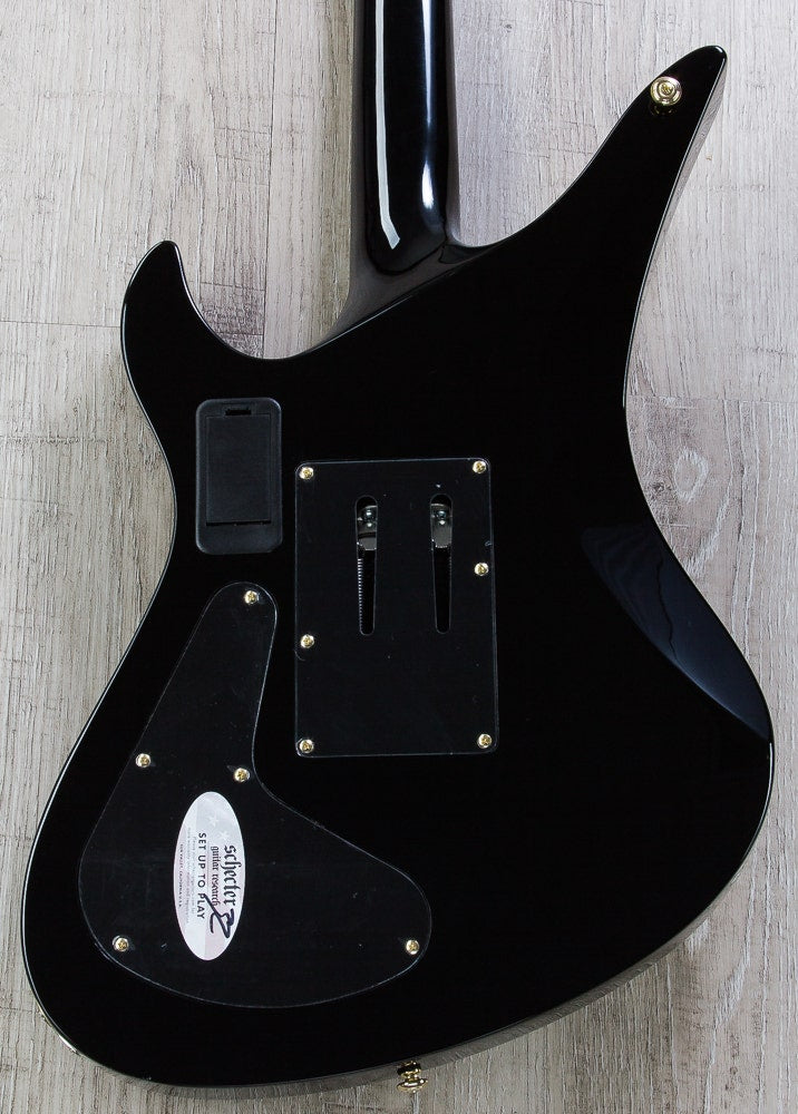 Schecter Synyster Custom-S Synyster Gates Signature Electric Guitar Black and Gold Pinstripe Finish w/ Sustainiac System