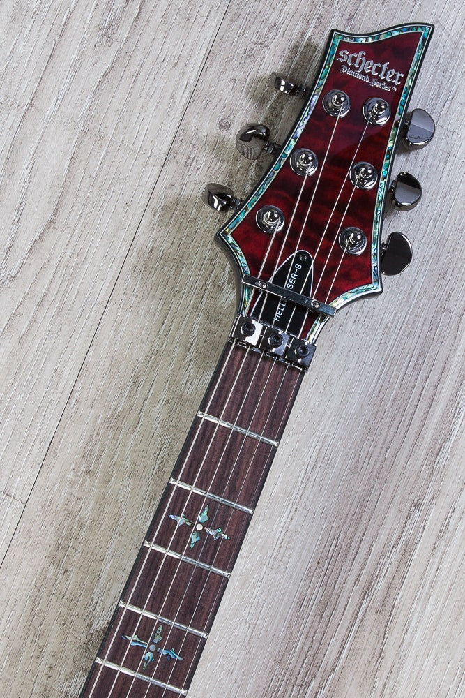 Schecter Hellraiser C-1 FR-S Electric Guitar, Floyd Rose, Sustainiac - Black Cherry