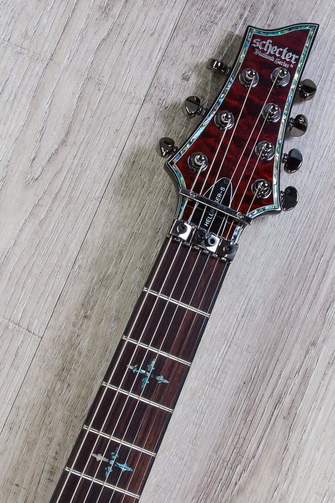 Schecter Hellraiser C-7 FR-S 7-String Electric Guitar, Floyd Rose, Sustainiac - Black Cherry