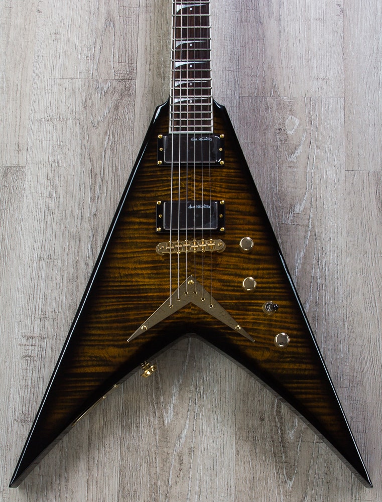 Dean Guitars Dave Mustaine V Limited Edition Electric Guitar (Tiger Eye) with Case
