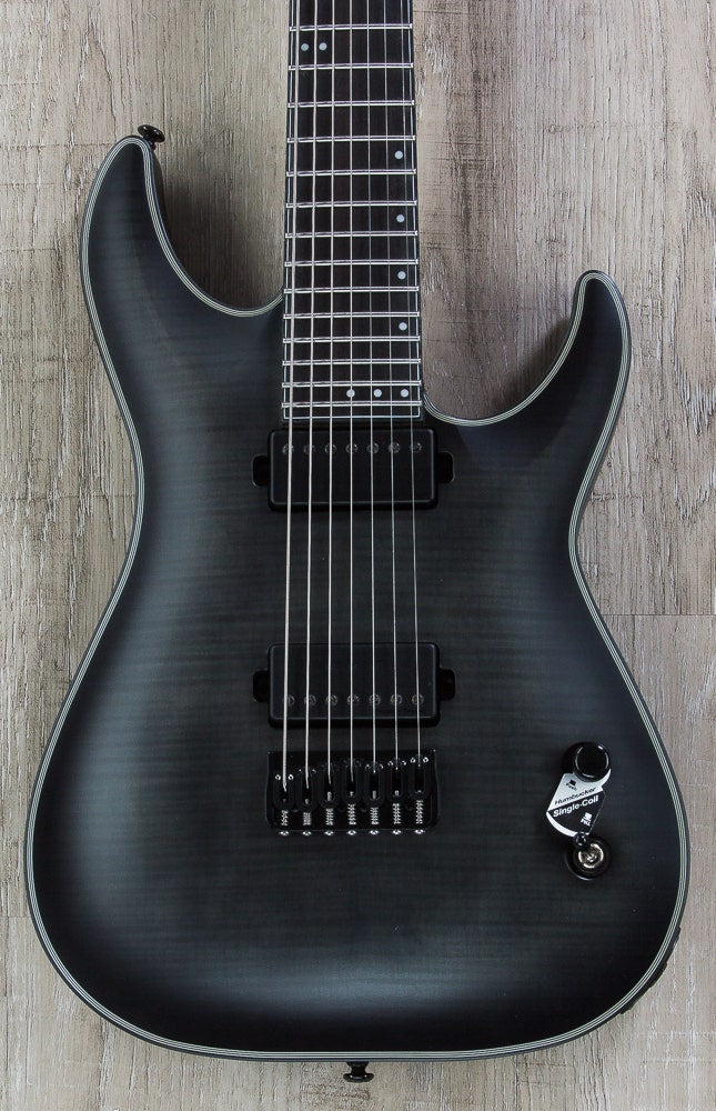 Schecter Keith Merrow KM-7 Signature 7-String Electric Guitar in Trans Black Burst Satin Finish