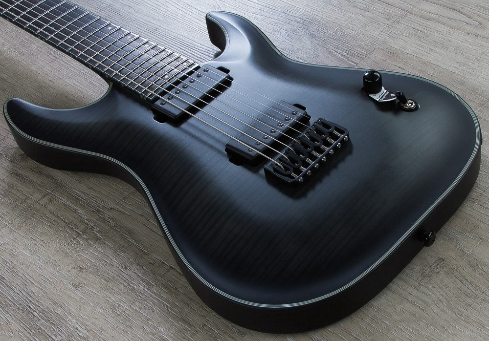 Schecter Keith Merrow KM-7 Signature 7-String Electric Guitar in Trans Black Burst Satin Finish