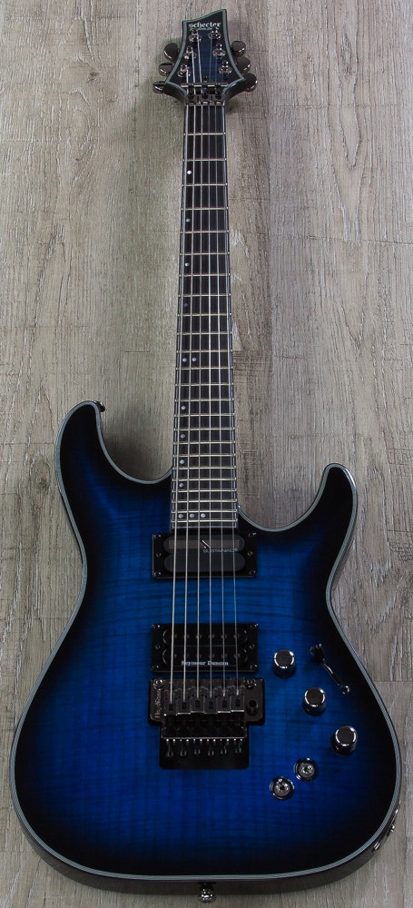 Schecter Blackjack SLS C-1 FR-S Electric Guitar, Floyd Rose - See Thru Blue Burst