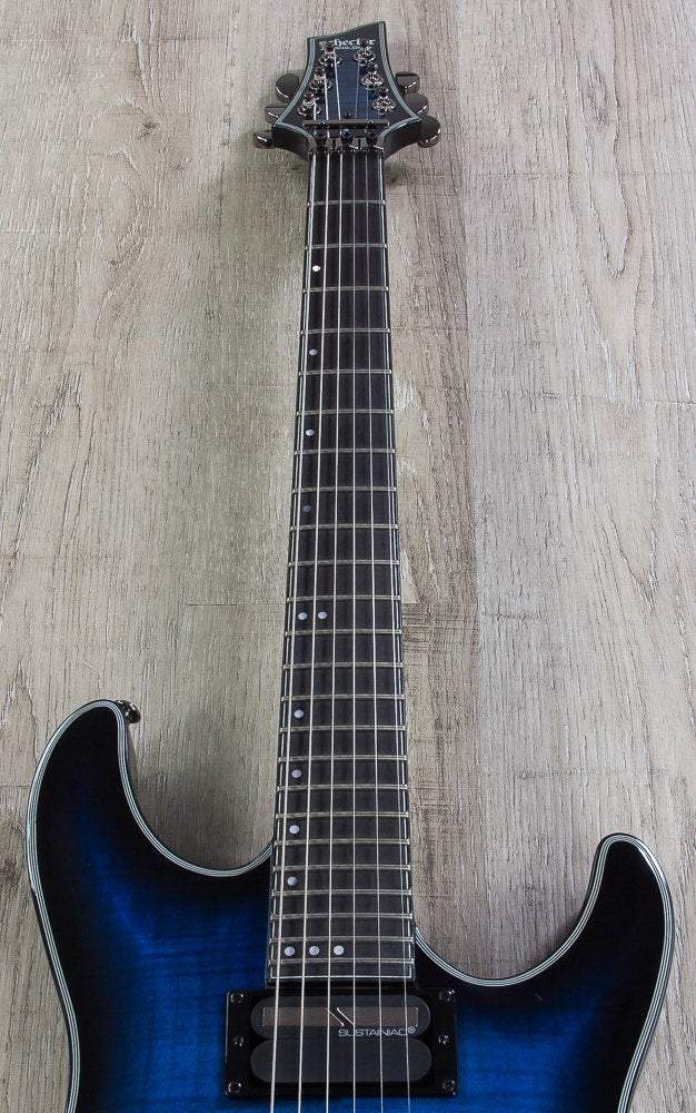 Schecter Blackjack SLS C-1 FR-S Electric Guitar, Floyd Rose - See Thru Blue Burst