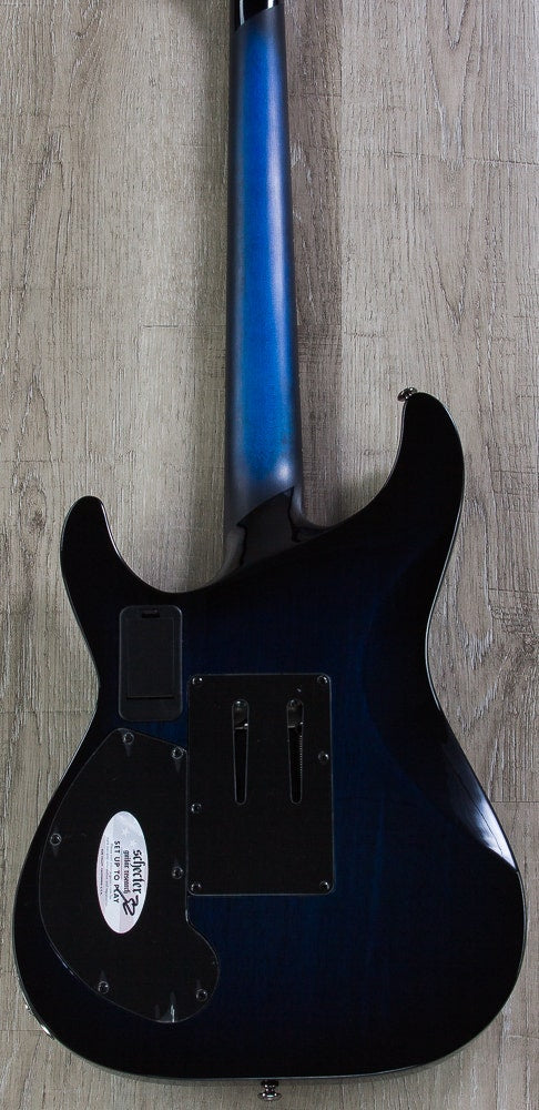 Schecter Blackjack SLS C-1 FR-S Electric Guitar, Floyd Rose - See Thru Blue Burst