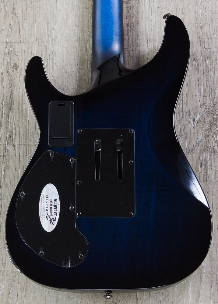 Schecter Blackjack SLS C-1 FR-S Electric Guitar, Floyd Rose - See Thru Blue Burst
