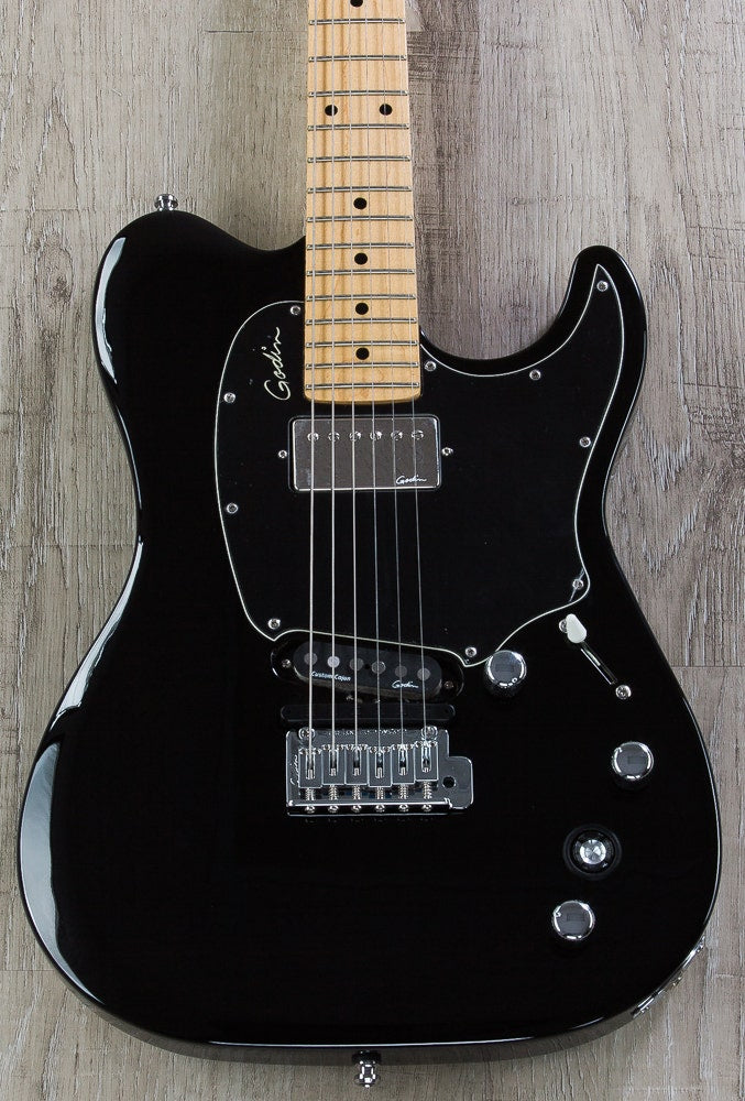 Godin 039050 Session Custom TriplePlay Maple Fingerboard (MN) Electric Guitar with Bag - Black HG