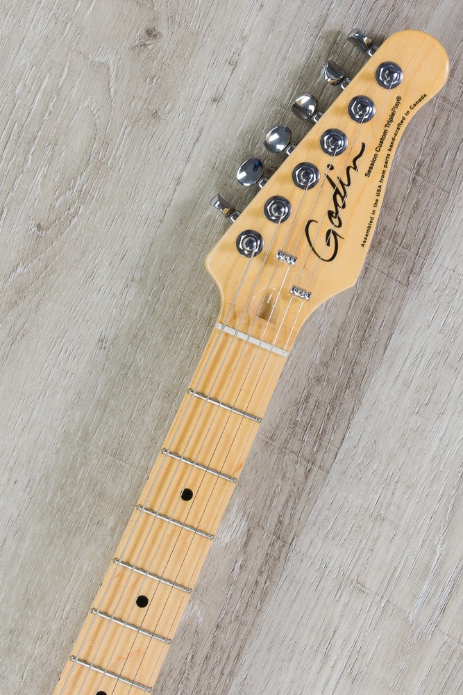 Godin 039050 Session Custom TriplePlay Maple Fingerboard (MN) Electric Guitar with Bag - Black HG