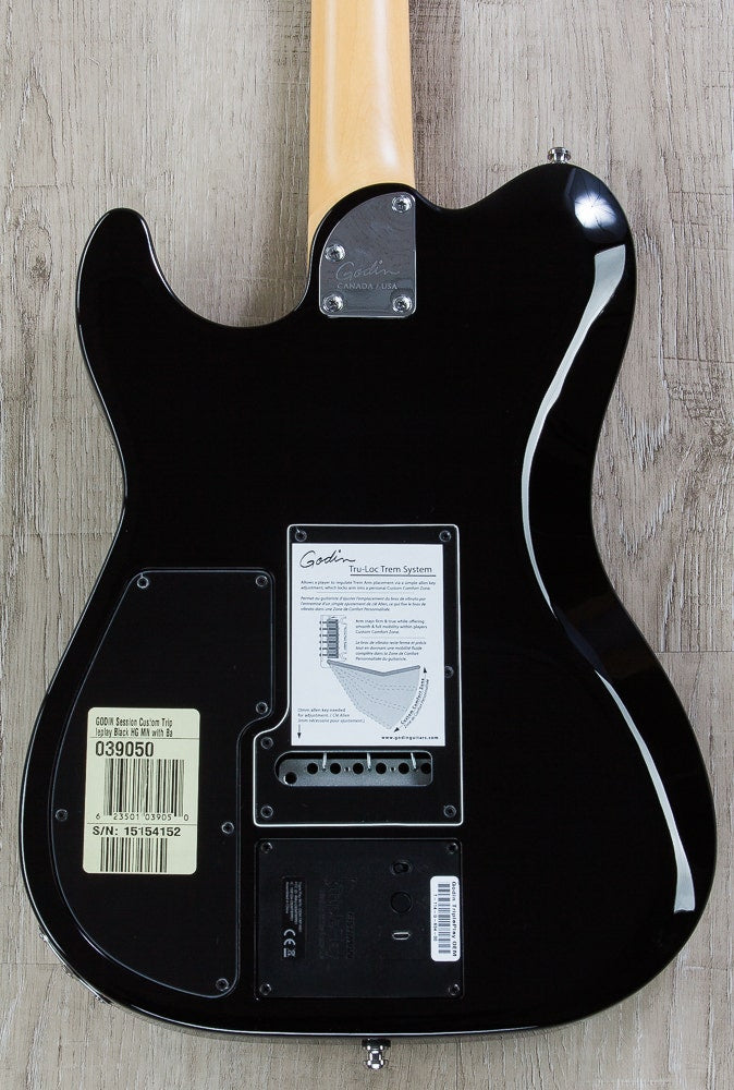 Godin 039050 Session Custom TriplePlay Maple Fingerboard (MN) Electric Guitar with Bag - Black HG