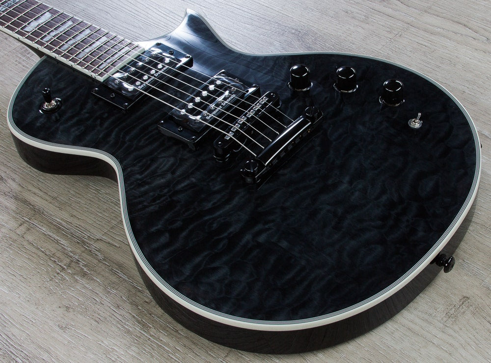 ESP LTD EC-1000 Piezo Electric Guitar, Quilted Maple, Rosewood Fingerboard - See Thru Black