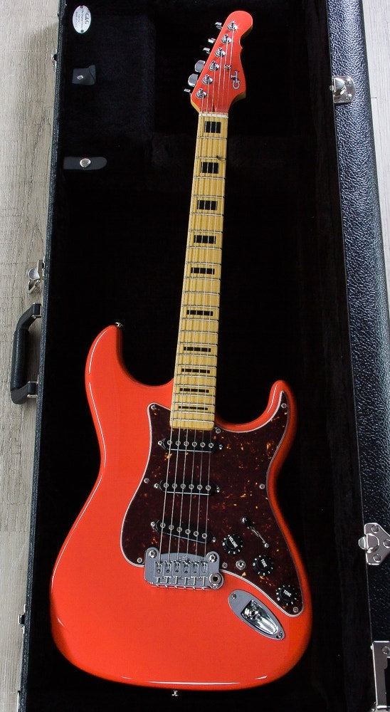 G&L USA S-500 Electric Guitar, Hard Rock Maple Fingerboard, SSS, Hard Case - Fullerton Red