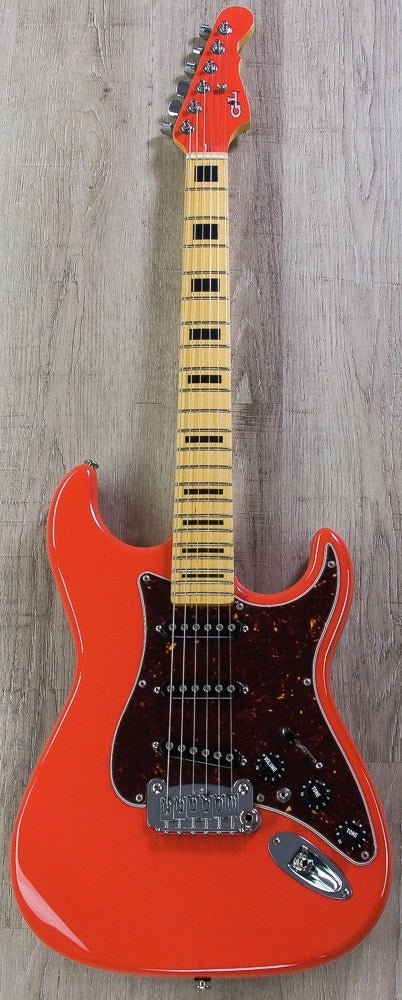 G&L USA S-500 Electric Guitar, Hard Rock Maple Fingerboard, SSS, Hard Case - Fullerton Red