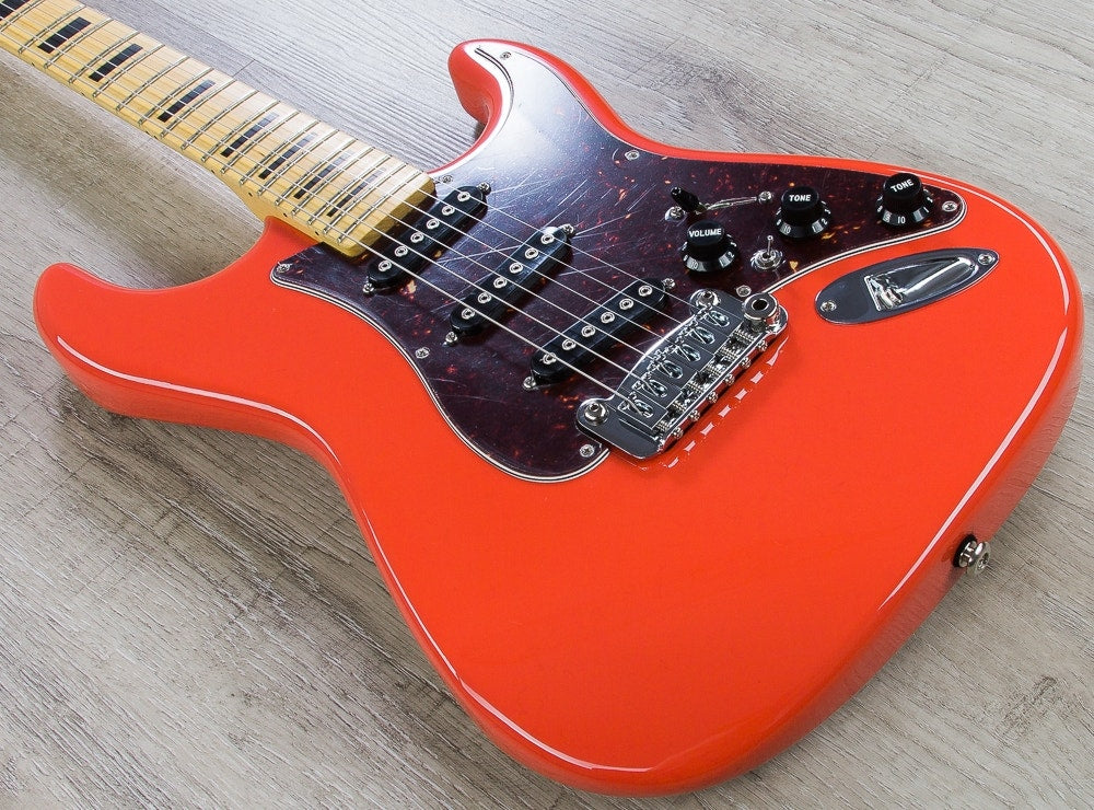 G&L USA S-500 Electric Guitar, Hard Rock Maple Fingerboard, SSS, Hard Case - Fullerton Red
