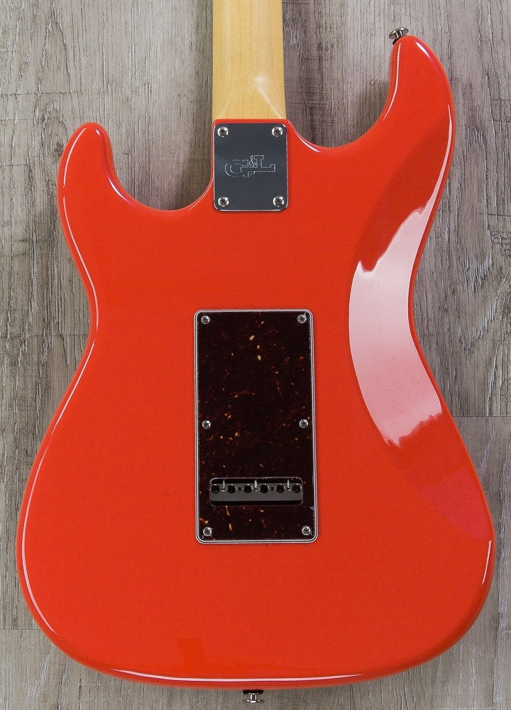 G&L USA S-500 Electric Guitar, Hard Rock Maple Fingerboard, SSS, Hard Case - Fullerton Red