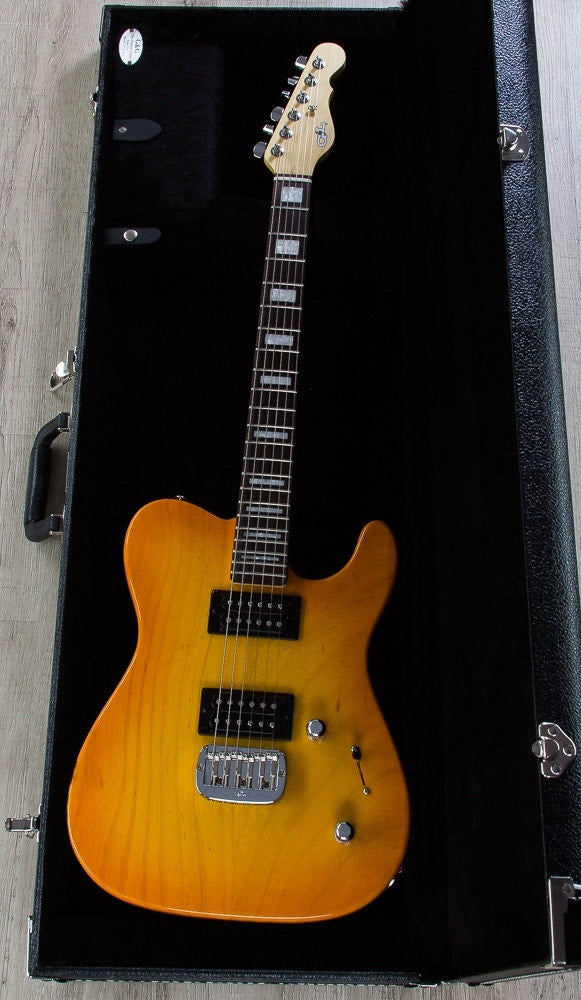 G&L USA ASAT HH RMC Electric Guitar, Rosewood Fingerboard, Hard Case - Honeyburst