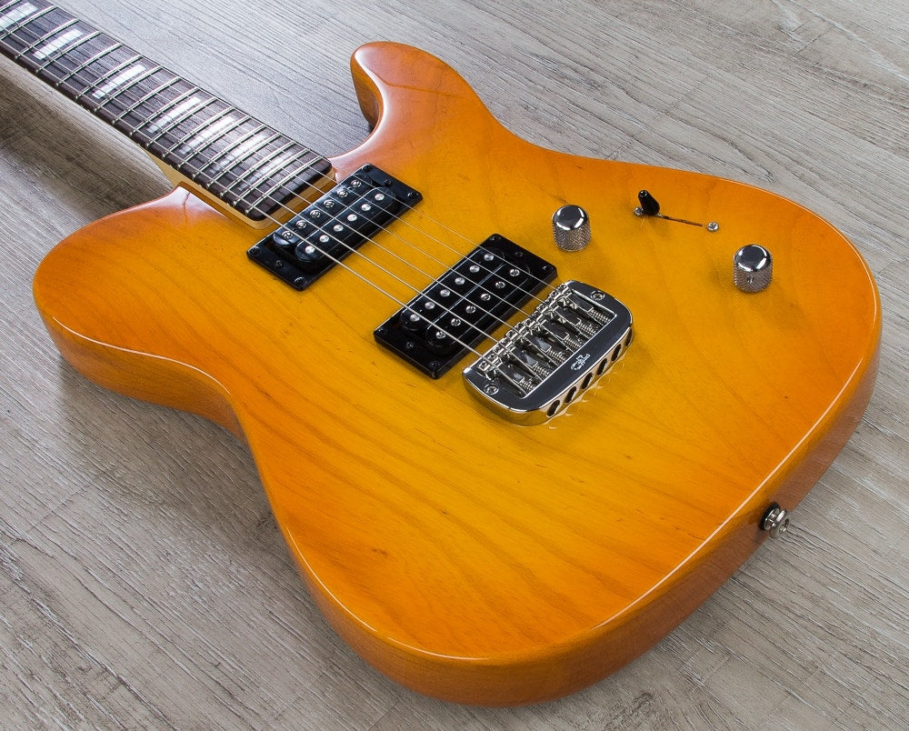 G&L USA ASAT HH RMC Electric Guitar, Rosewood Fingerboard, Hard Case - Honeyburst