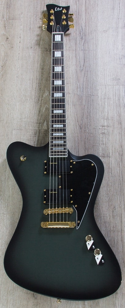 ESP LTD Bill Kelliher Sparrowhawk Signature Series Electric Guitar with Hard Case - Military Green Sunburst Satin