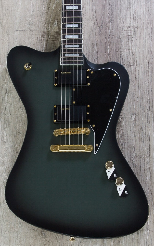 ESP LTD Bill Kelliher Sparrowhawk Signature Series Electric Guitar with Hard Case - Military Green Sunburst Satin