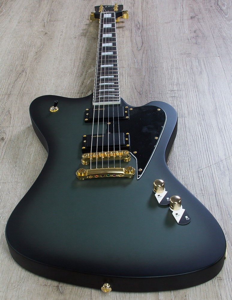 ESP LTD Bill Kelliher Sparrowhawk Signature Series Electric Guitar with Hard Case - Military Green Sunburst Satin