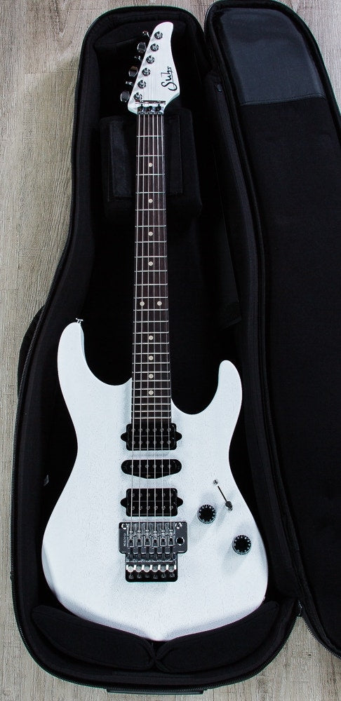 Suhr Modern Satin Electric Guitar, Indian Rosewood Fingerboard, HSH, Floyd Rose, Gig Bag - White Satin
