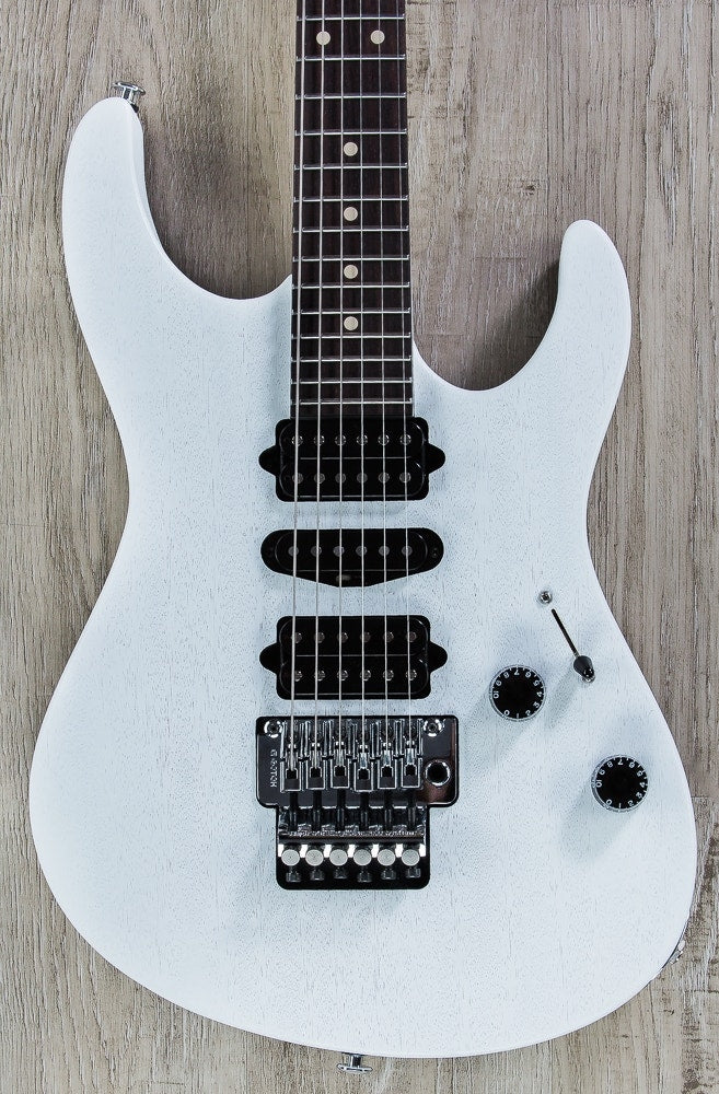 Suhr Modern Satin Electric Guitar, Indian Rosewood Fingerboard, HSH, Floyd Rose, Gig Bag - White Satin