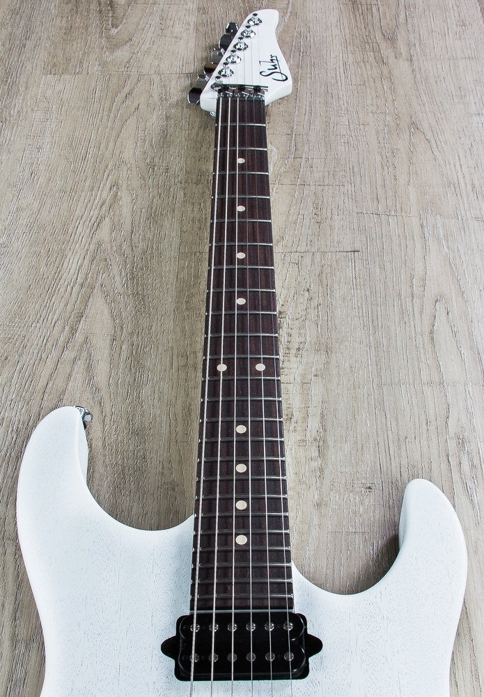 Suhr Modern Satin Electric Guitar, Indian Rosewood Fingerboard, HSH, Floyd Rose, Gig Bag - White Satin