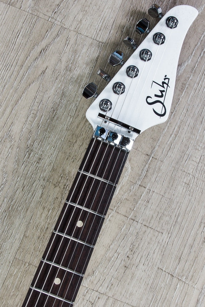 Suhr Modern Satin Electric Guitar, Indian Rosewood Fingerboard, HSH, Floyd Rose, Gig Bag - White Satin