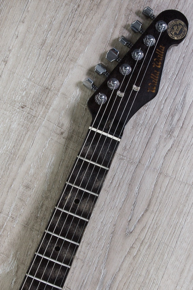 Walla Walla Guitar Company Maverick Pro T-Top Laser Black Paisley Electric Guitar, Full Chamber Body, Hard Case