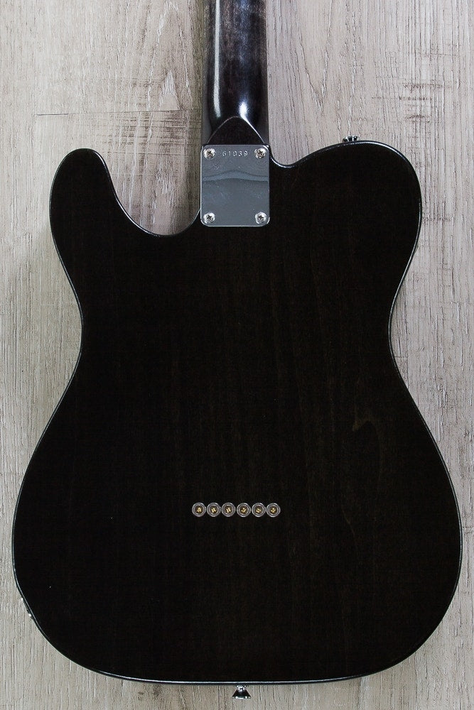 Walla Walla Guitar Company Maverick Pro T-Top Laser Black Paisley Electric Guitar, Full Chamber Body, Hard Case