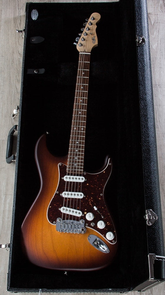 G&L USA S-500 Electric Guitar, Rosewood Fingerboard, Hard Case - Old School Tobacco Sunburst Frost