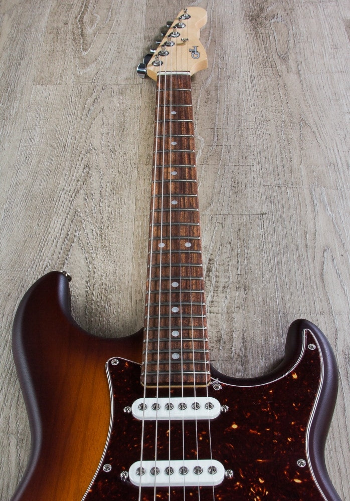 G&L USA S-500 Electric Guitar, Rosewood Fingerboard, Hard Case - Old School Tobacco Sunburst Frost