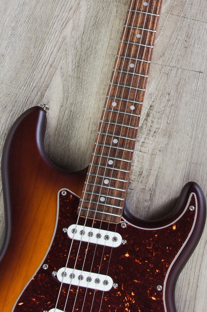 G&L USA S-500 Electric Guitar, Rosewood Fingerboard, Hard Case - Old School Tobacco Sunburst Frost