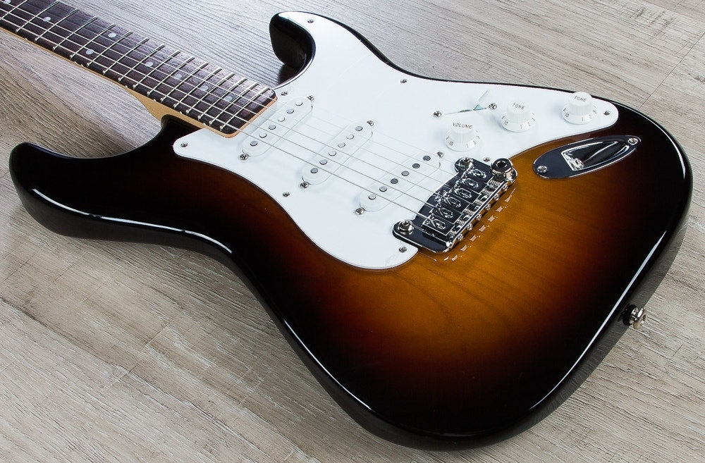 G&L USA Legacy Electric Guitar, Rosewood Fretboard, Hard Case - 3-Tone Sunburst