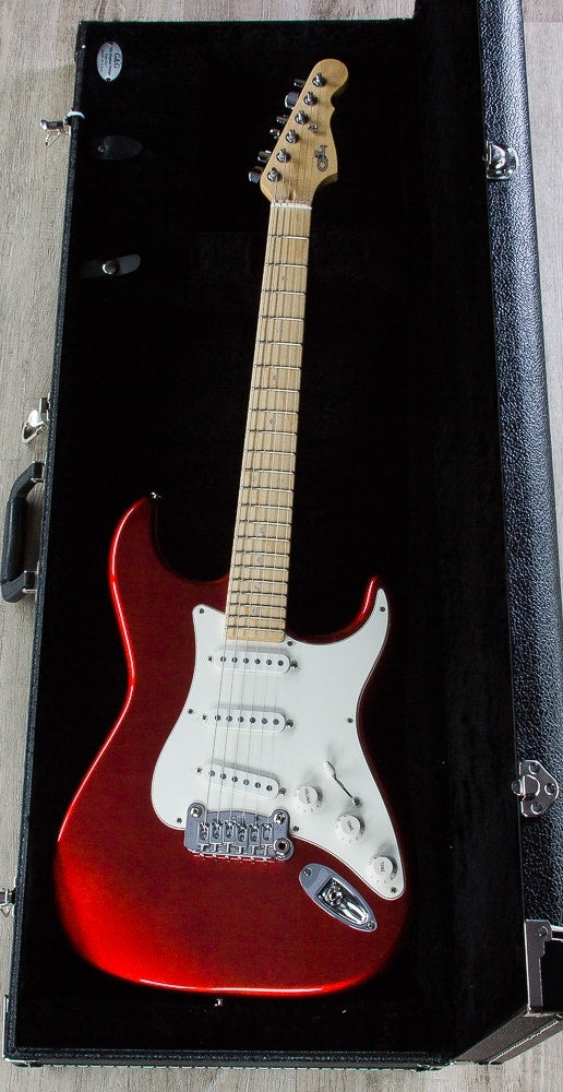 G&L USA Legacy Electric Guitar, Maple Fingerboard, Hard Case - Candy Apple Red Metallic