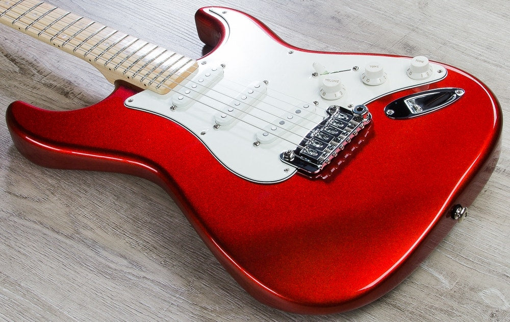 G&L USA Legacy Electric Guitar, Maple Fingerboard, Hard Case - Candy Apple Red Metallic
