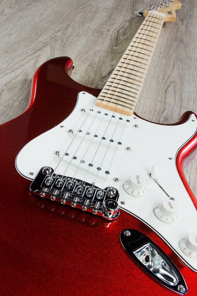 G&L USA Legacy Electric Guitar, Maple Fingerboard, Hard Case - Candy Apple Red Metallic