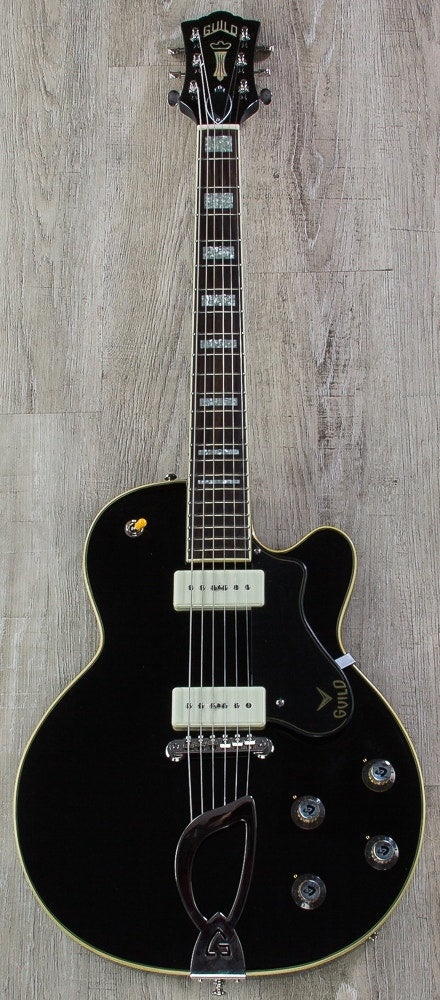 Guild M-75 Aristocrat Hollow Body Electric Guitar, Rosewood Fingerboard, Hard Case - Black
