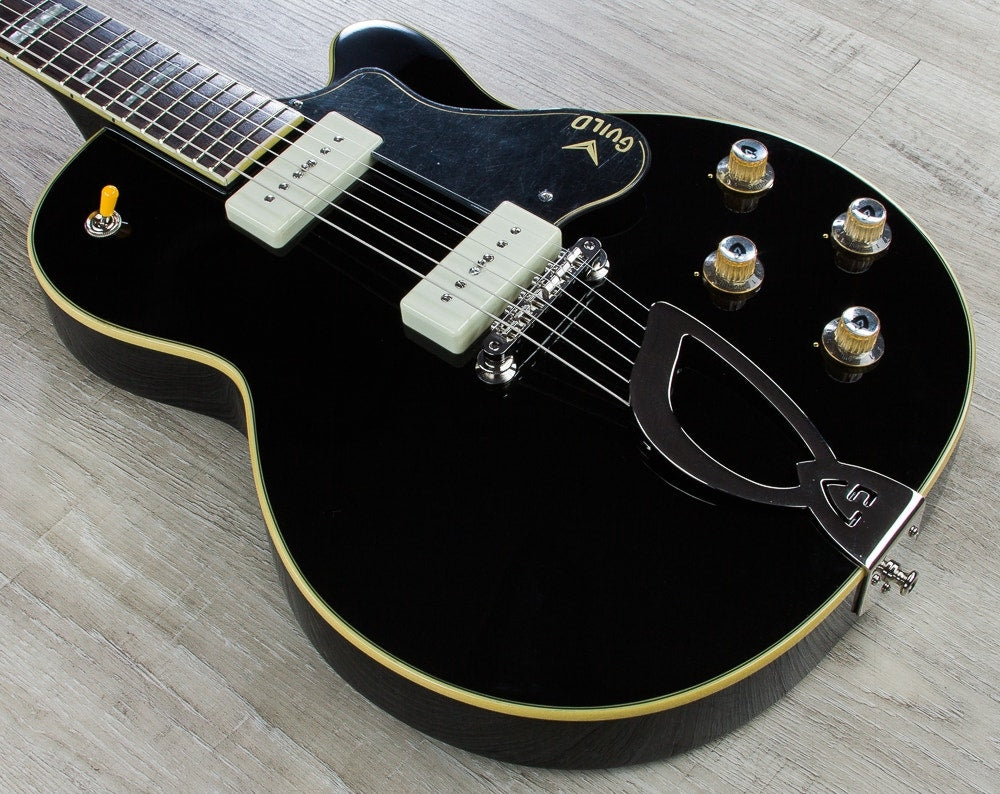 Guild M-75 Aristocrat Hollow Body Electric Guitar, Rosewood Fingerboard, Hard Case - Black