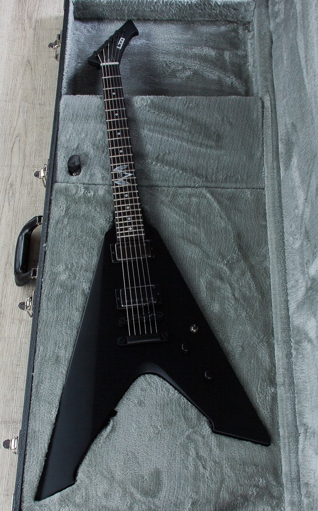 ESP LTD Vulture James Hetfield Signature Electric Guitar with EMG Pickups & Hard Case - Black Satin