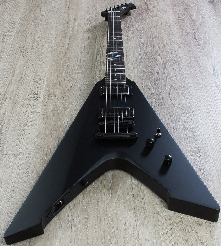 ESP LTD Vulture James Hetfield Signature Electric Guitar with EMG Pickups & Hard Case - Black Satin